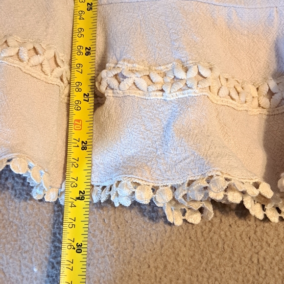 Hello Molly Cream Ruffled Long Bishop Sleeve Mini Dress Size 6 - Picture 8 of 9